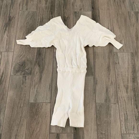 Vatanika RIBBED-KNIT PLAYSUIT - WHITE - Picture 3 of 4